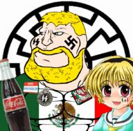 animal anime anime_female bait bird blond blond_beard blue_eyes buff cactus coca_cola eagle flag flag:italy flag:mexico godtoko hair houjou_satoko italy mexico nazism opposite plant satoko_houjou(namefag) series:mexico_is_white snake soyjak stubble subvariant:mexiaryan swastika text variant:meximutt white_skin yellow_beard yellow_hair // 884x871 // 1.6MB