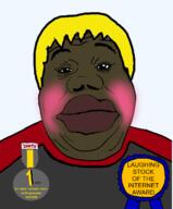 Hunky_twink_sex_machine all_soyteens_look_like_this anti_sharty award badge big_lips blush brown_skin clothes hair lips machine nate sex shartycuck slopjak soot_colors soyjak_party tshirt twink variant:alicia yellow_hair // 596x720 // 168.4KB