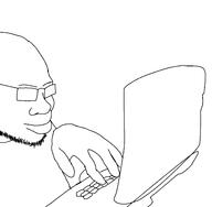 bald beard computer glasses hacker keyboard ryan_beckford soyjak trace typing variant:unknown // 2625x2570 // 191.6KB