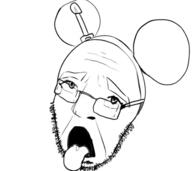 ahegao artist:Daplumpkin disney glasses mickey_mouse open_mouth stubble subvariant:plumpson tongue variant:cobson // 495x440 // 66.6KB
