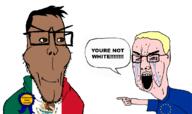 acne aryan blond brown_eyes brown_skin countrywar europe glasses hair latino mexico open_mouth subvariant:euroaryan subvariant:euromutt unbothered variant:chudjak white_skin // 1076x637 // 157.2KB