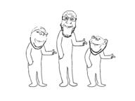 3soyjaks animated arm dance dancing_trio ear full_body glasses grin hand leg smile snap soyjak stubble subvariant:wholesome_soyjak variant:gapejak variant:impish_soyak_ears variant:markiplier_soyjak // 400x300 // 131.6KB