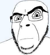 bald big_eyes closed_mouth distorted glasses looking_at_you raised_eyebrow stubble suspicious transparent_background variant:cobson // 775x849 // 30.4KB