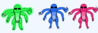 3soyjaks closed_mouth full_body glasses glowie holding_object monster multiple_arms smile soyjak stubble variant:markiplier_soyjak // 6330x2161 // 1.9MB