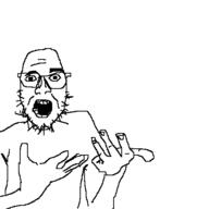 r artist:QQlive assburgers autism glasses ias jakked keyboard open_mouth soyjak stubble variant:soyak // 500x500 // 20.4KB