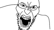 angry glasses marvel morbius open_mouth soyjak stubble variant:angry_soyjak // 1600x900 // 64.4KB