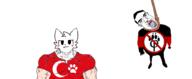 2soyjaks ack antifurry boykissersilly_cat closed_mouth clothes crying flag flag:anti_furry flag:turkiye hair hanging muscles mustache red_eyes rope smile soyjak suicide teeth tongue turkiye variant:chudjak yellow yellow_teeth // 1500x619 // 241.6KB