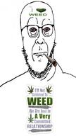 bloodshot_eyes blue_eyes closed_mouth drugs glasses looking_at_you smoking sticker stubble text variant:Cobbert weed // 442x789 // 71.7KB