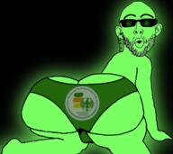 arm ass ear german_text germany glasses glowing open_mouth soyjak stubble sunglasses text underpants variant:nojak // 738x656 // 123.2KB