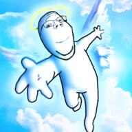 angel calm cloud glasses halo heaven hotdiggedydemon op_is_a_retarded_lazy_faggot_for_not_tagging_his_own_shit shiny sky smile soyjak stubble variant:gapejak wing // 2048x2048 // 2.7MB