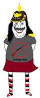 dress helmet kaiser mustache shotgun smile smug sock stubble thigh_highs transgender_flag variant:alicia weapon white_background world_war_1 // 460x1099 // 123.7KB