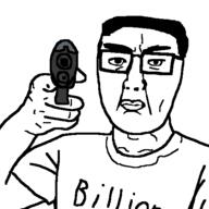 asian billions_must chud glasses gun incel negative_xp pointing pointing_at_viewer variant:chudjak // 500x500 // 10.8KB
