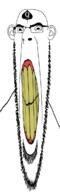 animated antenna bbc clenched_teeth ear glasses queen_of_spades soyjak stretched_mouth stubble variant:cobson yellow_teeth // 378x1200 // 171.7KB