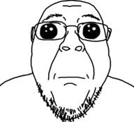 animated closed_mouth glasses oh_my_god_she_is_so_attractive open_mouth soyjak stubble variant:bernd // 1106x1012 // 141.1KB