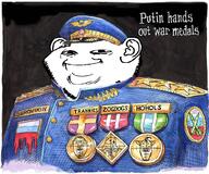 3soyjaks closed_mouth ear hohol medal military military_cap nato pig pink_skin russia russo_ukrainian_war smile soyjak tranny ukraine uniform variant:bernd variant:impish_soyak_ears variant:markiplier_soyjak vladimir_putin yoba_face // 1024x853 // 1.3MB