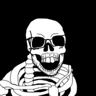 glasses halloween mustache open_mouth series:skeletonjaks skeleton skull soyjak stubble variant:feraljak // 1500x1500 // 45.9KB