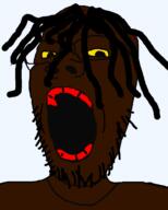 black_skin dreads glasses hair microvariant:nigape nigger red_lips soyjak stubble subvariant:gapejak_slim variant:gapejak yellow_eyes // 800x1000 // 31.8KB