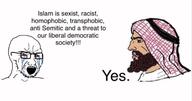 arab bloodshot_eyes crying glasses islam nordic_chad open_mouth soyjak stubble text variant:soyak // 958x506 // 44.6KB