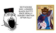 christianity clothes glasses hat nigger open_mouth painting soyjak stubble subvariant:markiplier2orsomething text variant:markiplier_soyjak // 1280x756 // 107.3KB