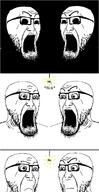 closed_mouth flick glasses light open_mouth soyjak stubble variant:darkiplier // 910x1770 // 205.5KB