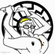 autofellatio closed_eyes glasses imgflip.com meta:pornographic_content nate nsfw penis poop queen_of_spades sonnenrad stubble sucking variant:soyak wojak // 260x254 // 119.1KB