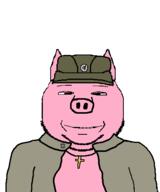 animal clothes cross ear hat judaism marichka nazism necklace pig pink_skin smile snout soyjak star_of_david stubble subvariant:massjak subvariant:wholesome_soyjak swastika ukraine variant:gapejak // 411x493 // 3.7KB