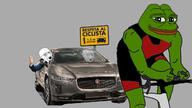 bicycle bloodshot_eyes car cyclist driving edit frog pepe sign smug spanish_text variant:soyak // 1280x720 // 170.6KB