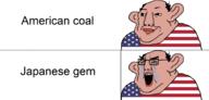 amerimutt balding bloodshot_eyes brown_skin closed_mouth coal crying ear gem glasses hair open_mouth place_japan smug soyjak text variant:chudjak // 1750x835 // 255.4KB