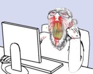 angry arm blood computer distorted hand rage sitting subvariant:feralrage variant:feraljak // 582x468 // 184.9KB
