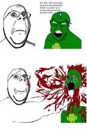 3soyjaks android angry blood bloodshot_eyes comic crying frown glasses gore missing_teeth mustache ominous open_mouth smile soyjak star_of_david stubble subvariant:wholesome_soyjak variant:feraljak variant:gapejak // 623x946 // 252.3KB