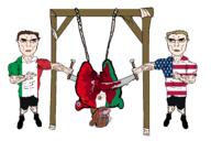 aryan bisected blond brown_hair buff chud closed_mouth crying execution flag:italy flag:mexico glasses gore hair holding_object italy kill_mexicucks mcdonalds mexico mexicuck mexikike meximutt mexipedo mexitranny murder nazism open_mouth pol_(4chan) rope saw soyjak stubble subvariant:perceptive_chud torture total_spicroach_death united_states variant:bernd variant:chudjak vein white_skin yellow_teeth // 2576x1720 // 413.1KB