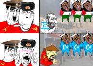 ack ahegao angry bloodshot_eyes china clothes communism crying genocide happy_merchant hat horse islam israel palestine pointing thing_japanese variant:chudjak variant:cobson war // 2380x1712 // 3.4MB