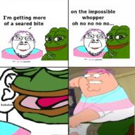 bababoi ear frog gif_(4chan) glasses hair i_love lipstick mustache pepe peter_griffin purple_hair seared_bite smile soyjak stubble text variant:bernd // 1024x1024 // 832.2KB