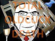 clothes glass glasses irl_background looking_at_you necktie oldfag origami po_(4chan) push_pin smile soyjak sticky stubble suit text toast variant:cobson wine // 300x225 // 88.7KB