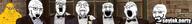 banner bowtie brick closed_mouth clothes dog_ear ear fat glasses irl_background janny looking_at_you open_mouth smug soyjak soyjak_party stubble suit text tongue variant:a24_slowburn_soyjak variant:bernd variant:gapejak variant:markiplier_soyjak variant:soyak window yellow_skin // 728x90 // 111.5KB