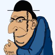 brown_eyes clothes ear glasses hand hat jewish_nose judaism large_nose open_mouth smile smirk stubble variant:cobson // 900x900 // 179.8KB