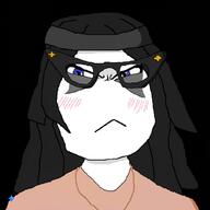Nigger_generated angry black_background blue_eyes blush clothes glasses hair necklace variant:soytan // 1024x1024 // 293.5KB