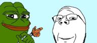amphibian blue_background butterfly frog happy nas:pepe pepe pepe_the_frog smilling subvariant:wholesome_soyjak variant:gapejak // 917x417 // 232.8KB