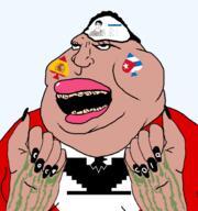 FerdinandDist(namefag) ace_of_spades aztecchicano(namefag) blacked brown_skin chicano coca_cola countrywar cuba_vs_mexico dna eyelashes fat flag:cuba flag:spain flag:united_farm_workers grease hand hands_up lips lipstick meta:tagme mexico meximutt mouth_openth nails open_mouth rent_free subvariant:mexislut teeth thumbs_up variant:ferdinanddist variant:meximutt // 1887x2015 // 781.4KB