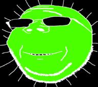 glasses glowie glowing green green_skin soyjak star stubble subvariant:wholesome_soyjak sun sunglasses teeth variant:gapejak // 900x800 // 89.1KB