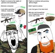 amerimutt christianity consumerism flag:ichkeria flag:united_states iraq isis islam latino mexico military russia solider variant:chudjak variant:cobson variant:soyak:soy // 1290x1236 // 837.4KB