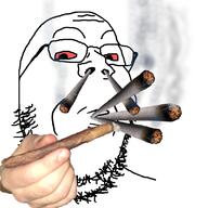 bloodshot_eyes glasses hand holding_object soyjak stubble variant:gapejak // 800x800 // 125.9KB