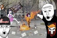 burned clothes coronavirus_pandemic fire flag:united_states glasses grey_squirrel hairy hat multiple_soyjaks nintendo nintendo_switch open_mouth pointing punisher red_squirrel soy_milk squirrel squirreljak stubble subvariant:hornyson tranny trump_(soyjak_party) vaccine variant:cobson variant:soyak variant:two_pointing_soyjaks video_game // 2046x1364 // 874.2KB