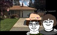2soyjaks brown_hair chud_troon_alliance clothes glasses gone_fishinq hat house hugging irl_background nose_piercing roblox soyjak variant:bernd variant:chudjak youtuber // 966x582 // 496.1KB