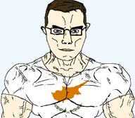 blue_eyes brown_hair flag:cyprus front_facing glasses smile subvariant:muscular_chud variant:chudjak // 1059x929 // 88.5KB