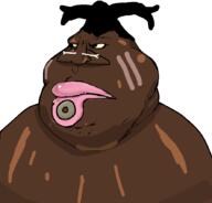 africa angry black_skin bone chud_(boorufag) closed_mouth facepaint fat hair lip_plate meta:op_took_a_selfie_of_xerself pink_lips soyjak tribe variant:meximutt yellow_sclera // 888x849 // 55.3KB