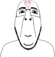 biting_lip distorted girllover glasses open_mouth pedophile soyjak stubble subvariant:cobson_front subvariant:hornyson tattoo text variant:cobson // 980x1008 // 36.6KB
