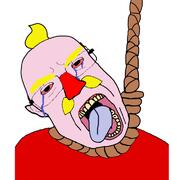 blond bloodshot_eyes chudpol.ru churro crying mustache mykola red_nose red_shirt rope tongue variant:chudjak // 768x719 // 171.6KB