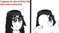 2soyjaks anti_anti_soytan beanie blue_eyes blush closed_mouth clothes female girl glasses hair hugging neutral oh_my_god_she_is_so_attractive panel text variant:soytan // 1920x1080 // 768.4KB