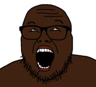 africa glasses happy nigger open_mouth soyboy stubble variant:joejak wrinkles // 553x497 // 5.3KB